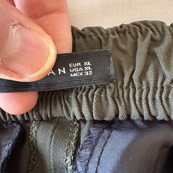 Zara Woman Lightweight Viscose X-Large Capris Army Green Comfort Waist Festival - Picture 7 of 14